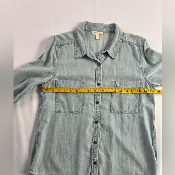 Eileen Fisher Chambray Button Down Shirt - Picture 7 of 11